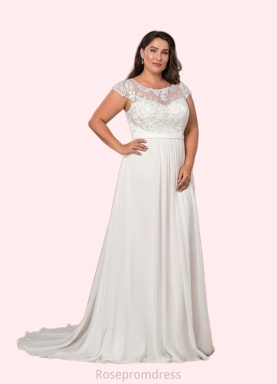 Litzy A-Line Sequins Chiffon Chapel Train Dress SRSP0020044
