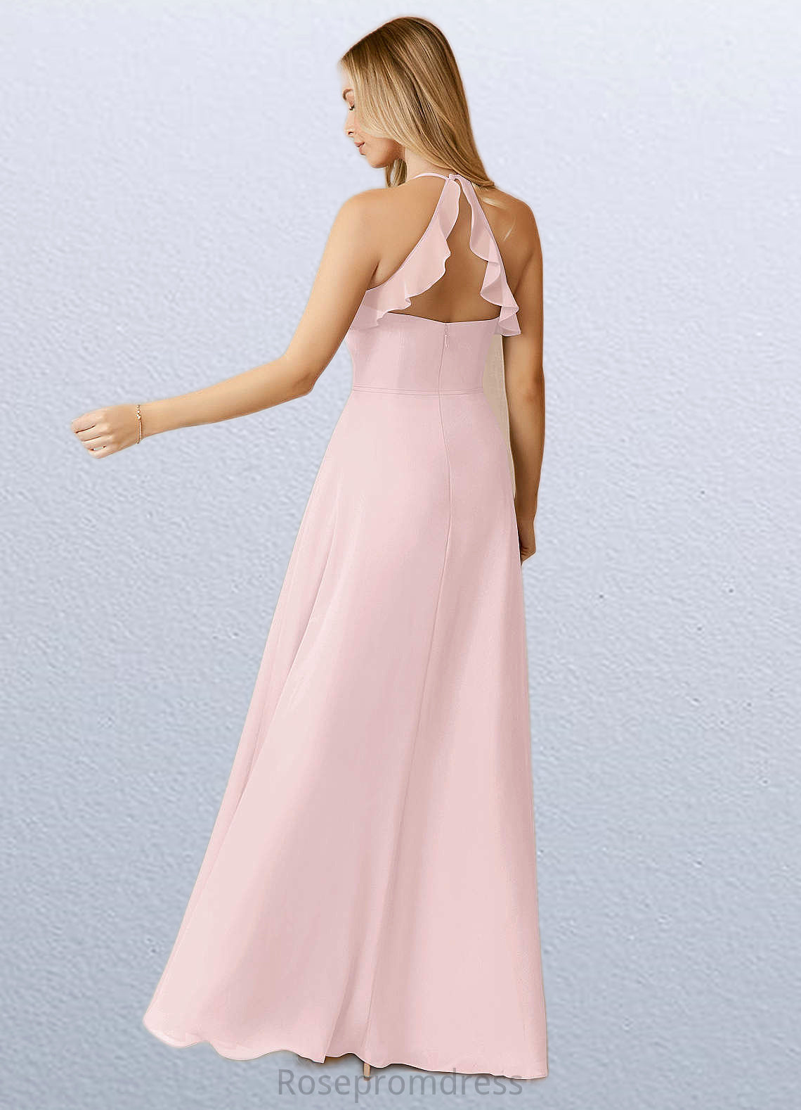 Riley A-Line Bow Chiffon Floor-Length Dress SRSP0019800