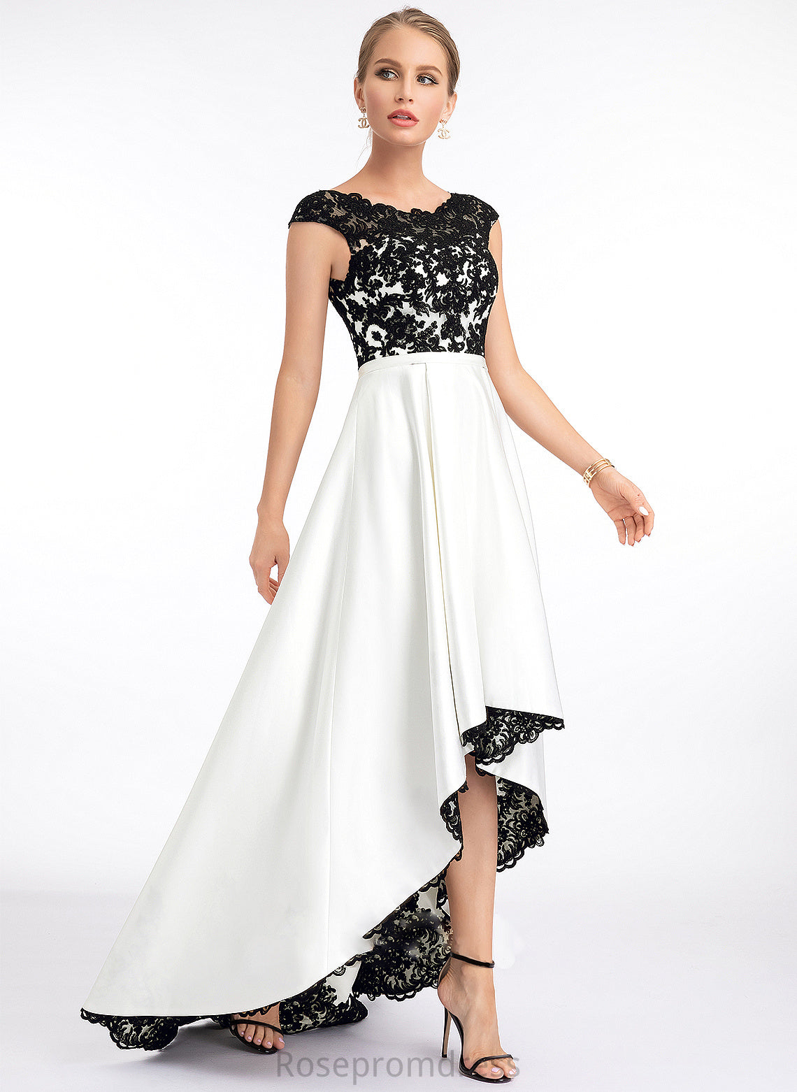 Ball-Gown/Princess Alissa Dress Satin Neck Asymmetrical Wedding Scoop Wedding Dresses