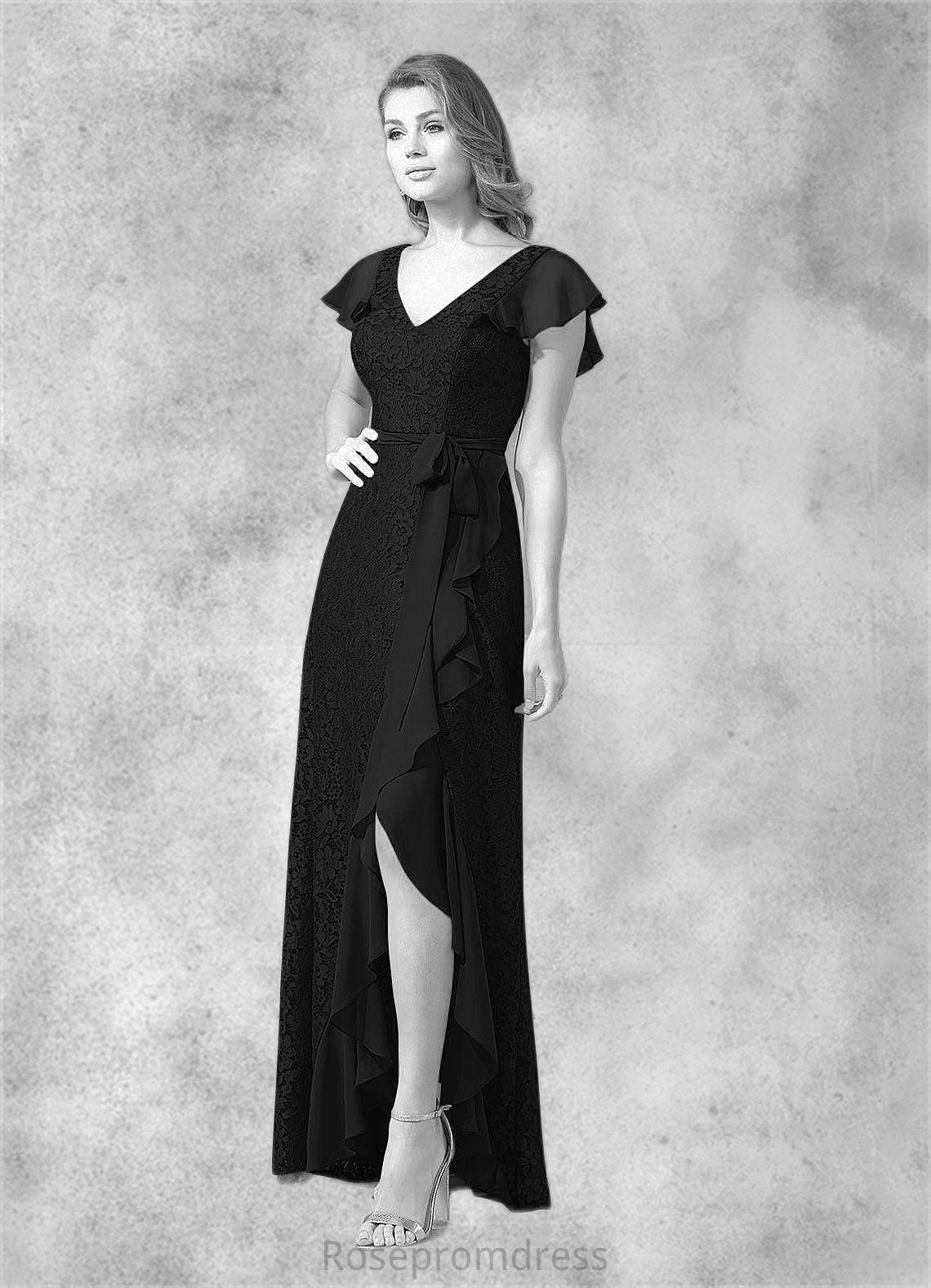 Bella A-Line Lace Asymmetrical Dress SRSP0019852