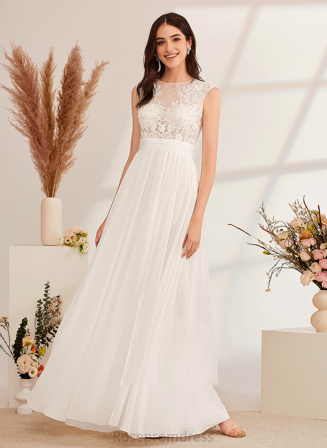 Beading Wedding Split Front A-Line With Tabitha Wedding Dresses Floor-Length Dress Illusion