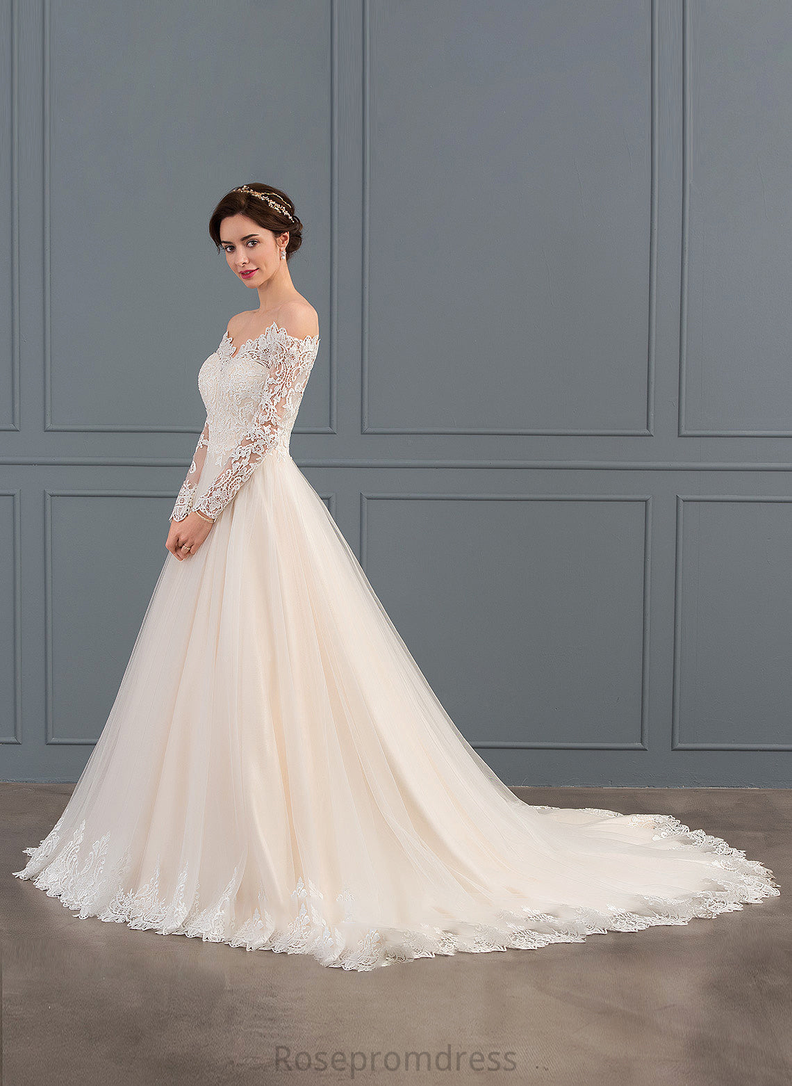 Ball-Gown/Princess Dress Train Lace Wedding Jamiya Wedding Dresses Chapel Tulle