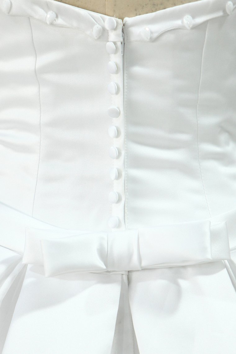 2024 Wedding Dresses Satin A Line With Beading And Bow Knot Court Train