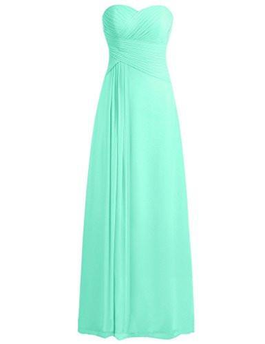 Sweetheart Bridesmaid Dresses Chiffon Long Prom Evening Gown Pleat RS196