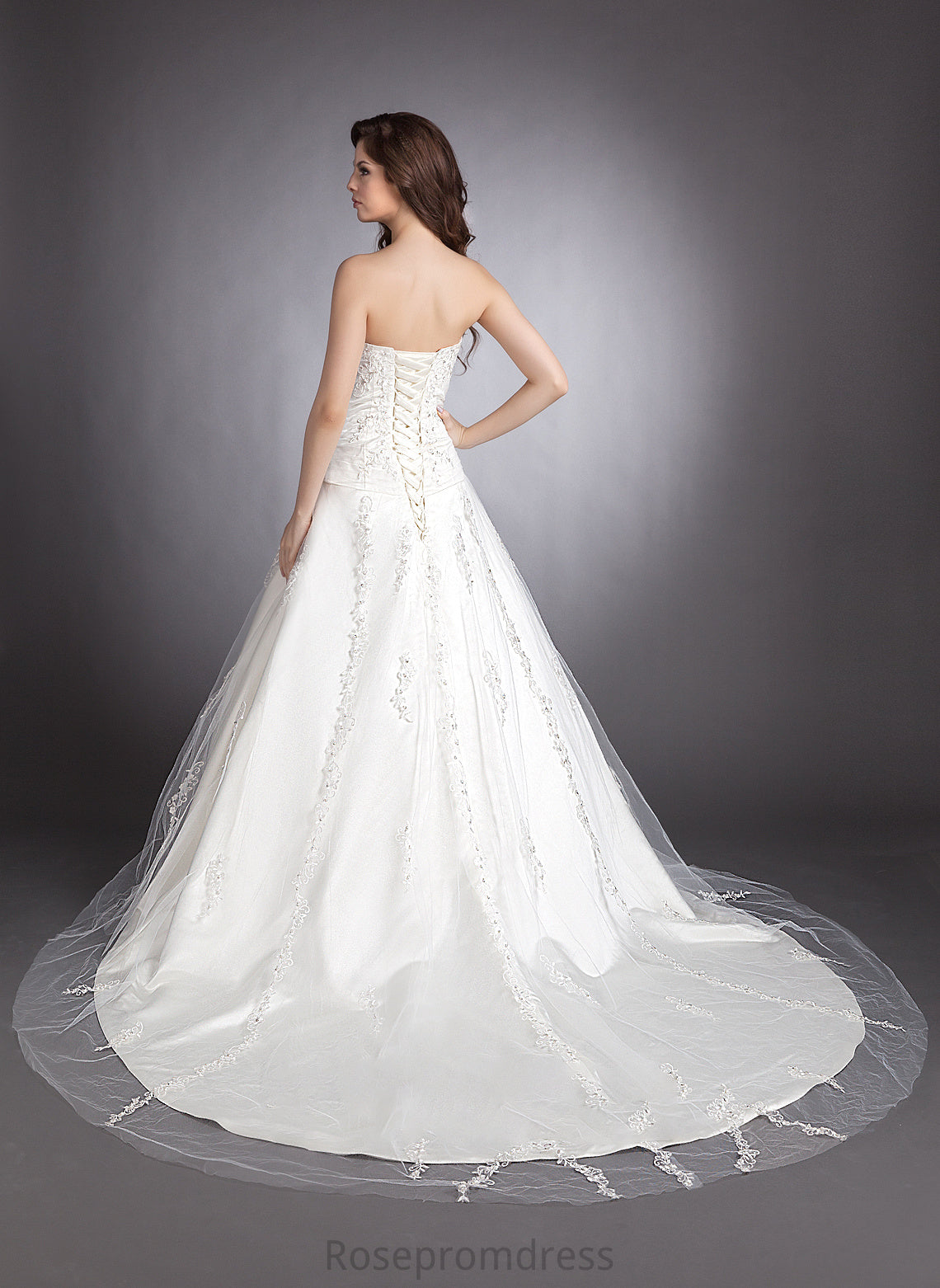 Chapel Beading With Train Ball-Gown/Princess Wedding Dresses Sweetheart Dress Lace Satin Wedding Diya