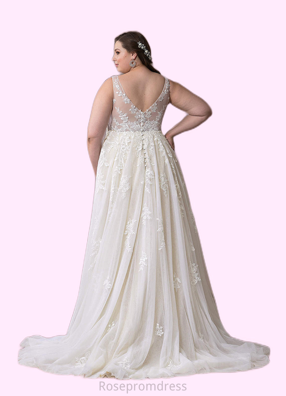 Kinsley A-Line Sequins Tulle Chapel Train Dress SRSP0020048