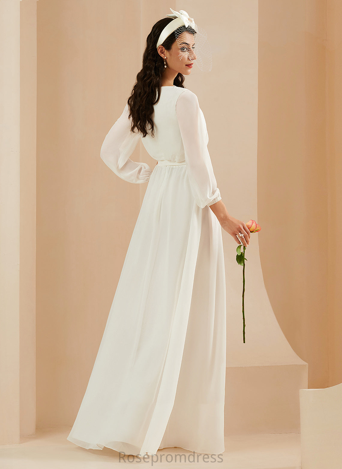 Floor-Length Wedding Split Dress Wedding Dresses V-neck Front Lace Brenda With A-Line
