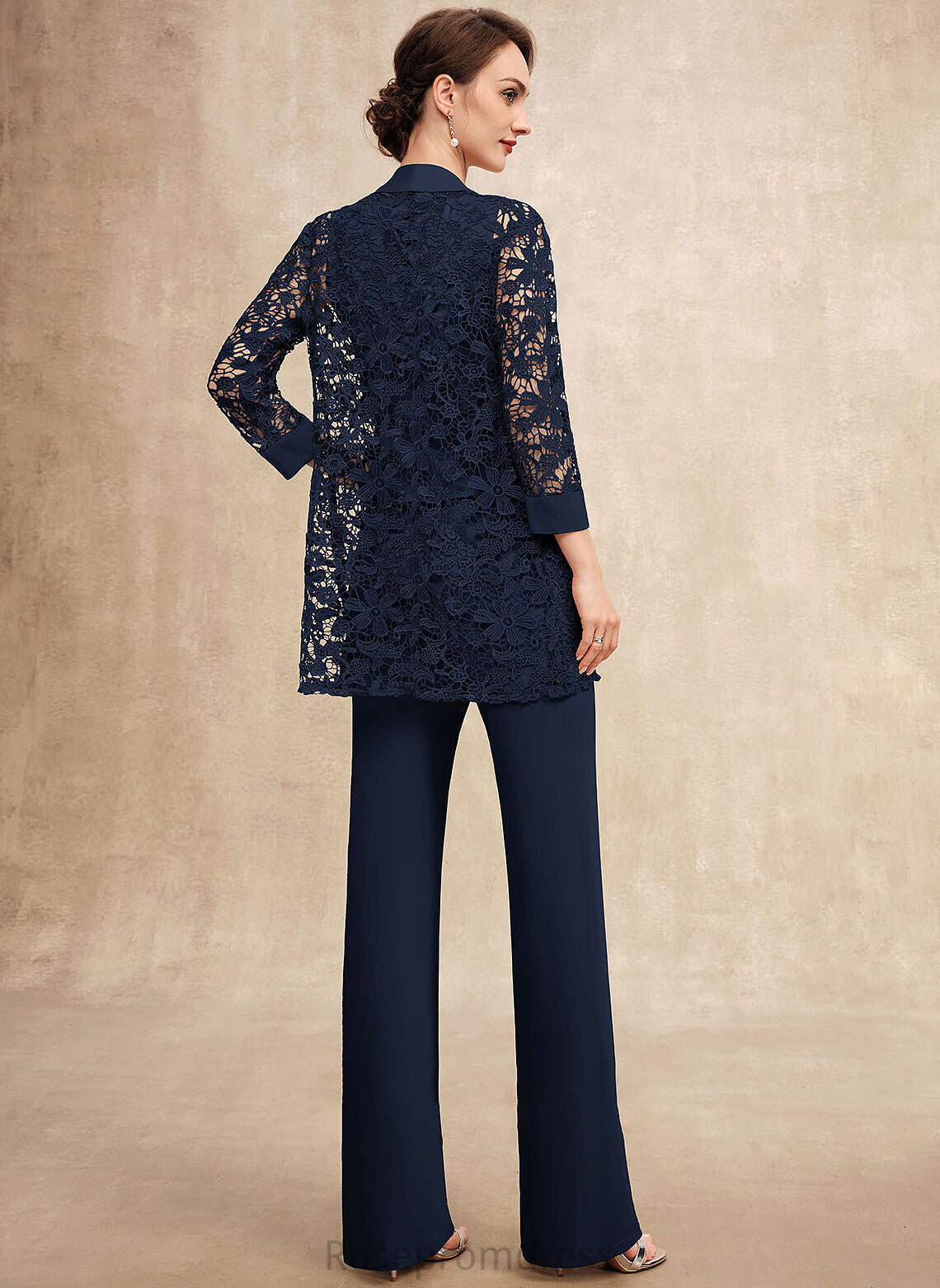 Mother of the Bride Dresses Neck Mother of Jersey Bride Scoop Vivian Floor-Length the Dress Jumpsuit/Pantsuit