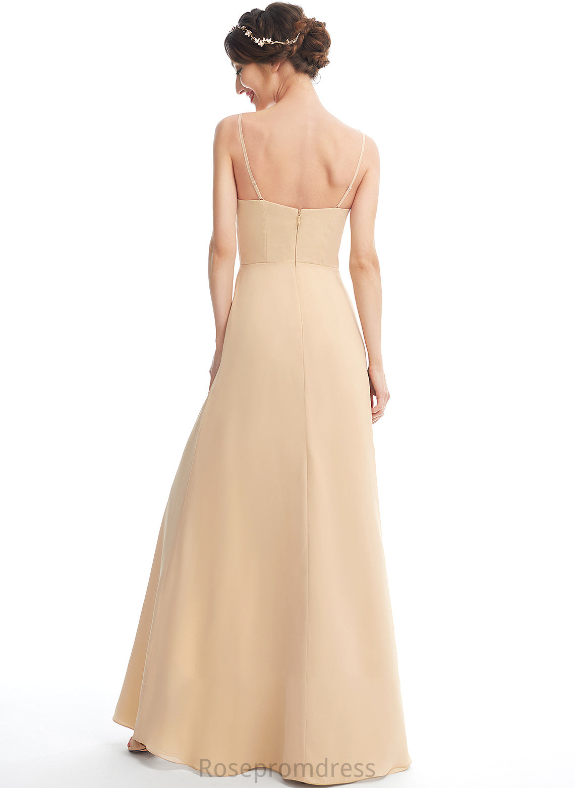 Embellishment Neckline A-Line SplitFront SquareNeckline Length Silhouette Fabric Floor-Length Ursula Floor Length A-Line/Princess Bridesmaid Dresses
