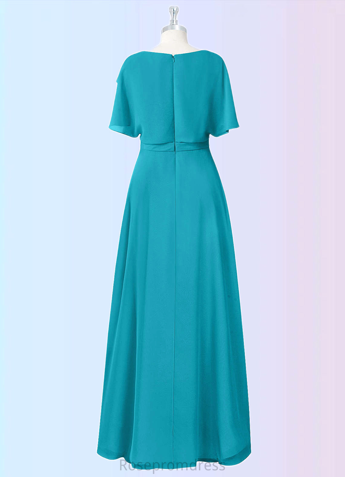 Lilith A-Line Pleated Chiffon Floor-Length Dress SRSP0019677