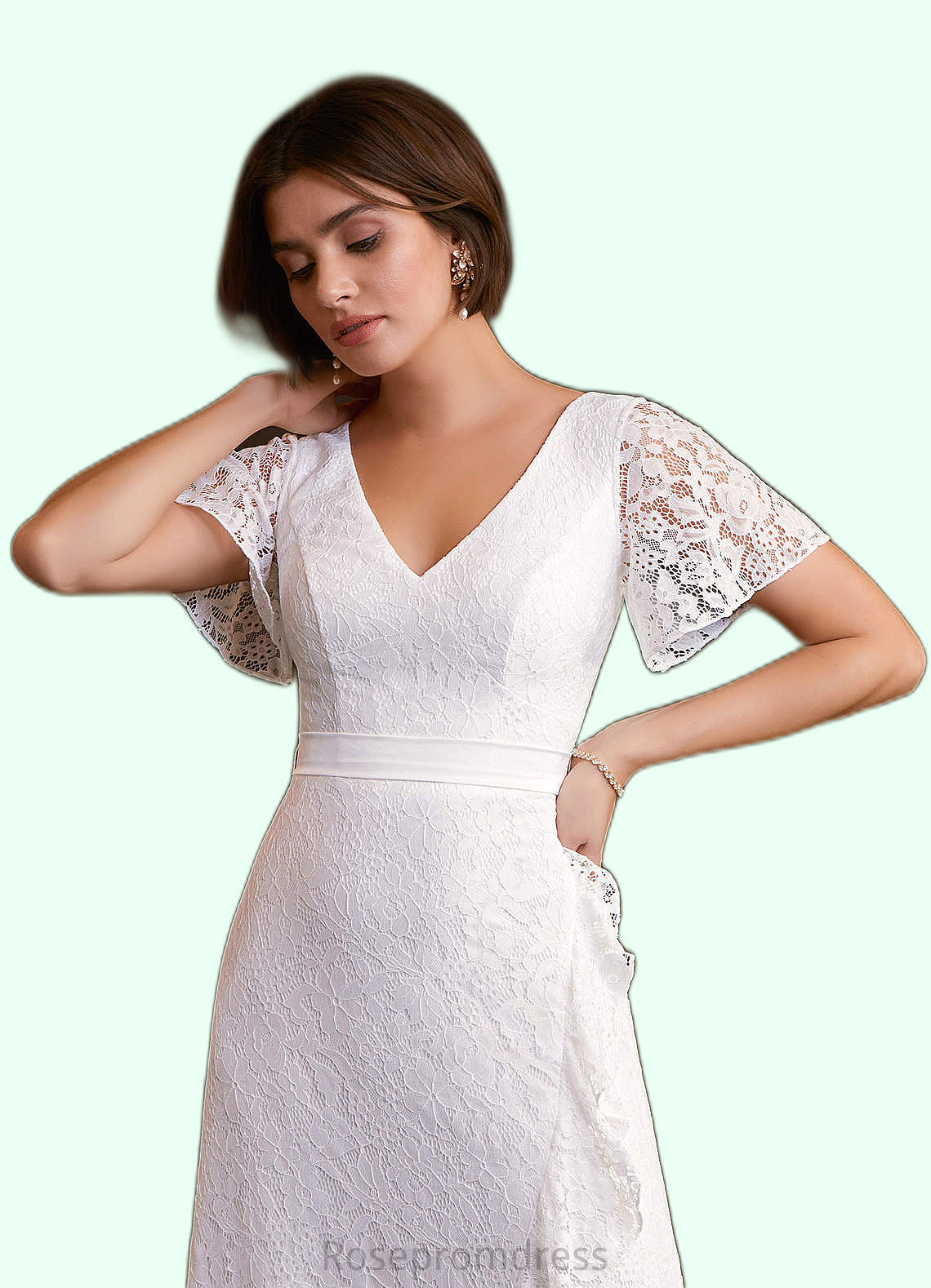 Esperanza A-Line Lace Floor-Length Dress SRSP0020046
