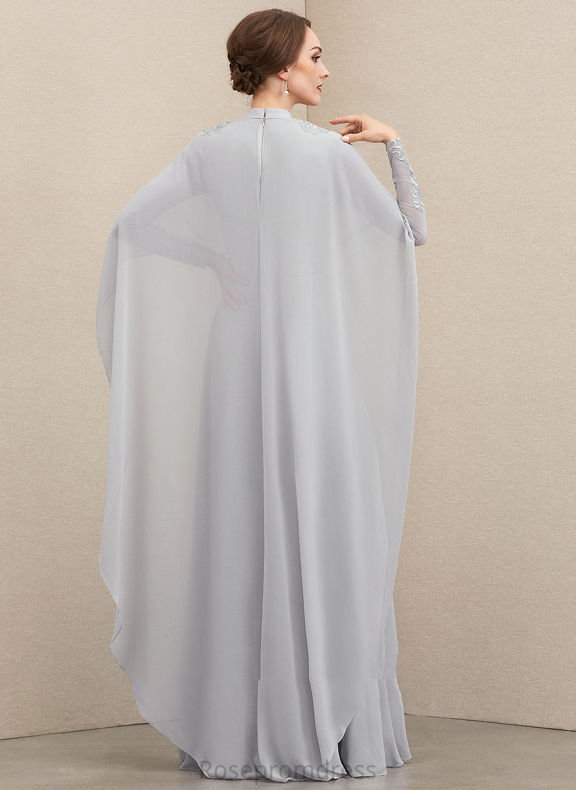 Mother of the Bride Dresses Chiffon Neck Dress of With Lace Helena Mother Ruffle High A-Line the Bride Floor-Length