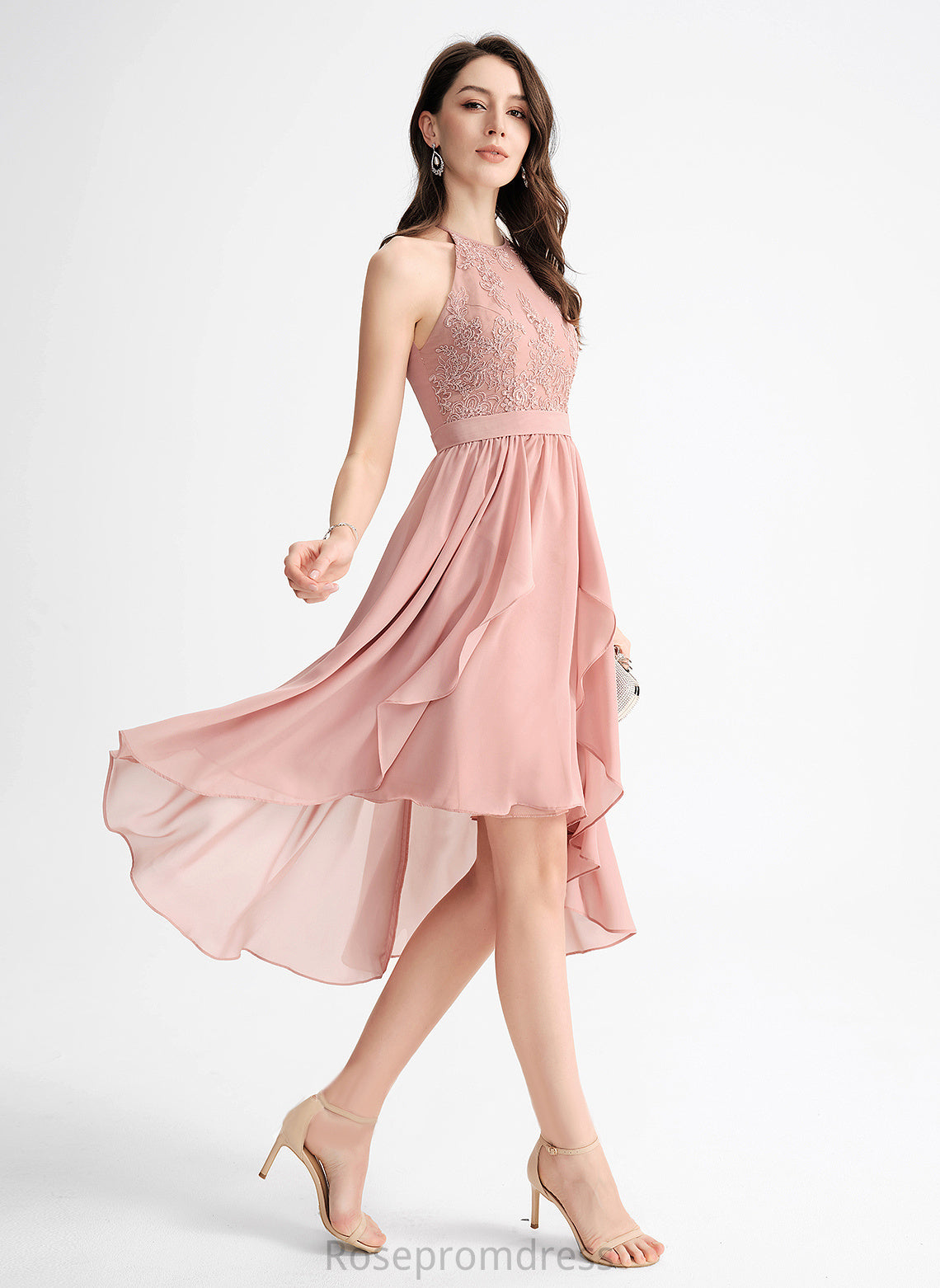 Neck Scoop Asymmetrical Homecoming Dresses Dress Jessica Lace Chiffon Homecoming With A-Line