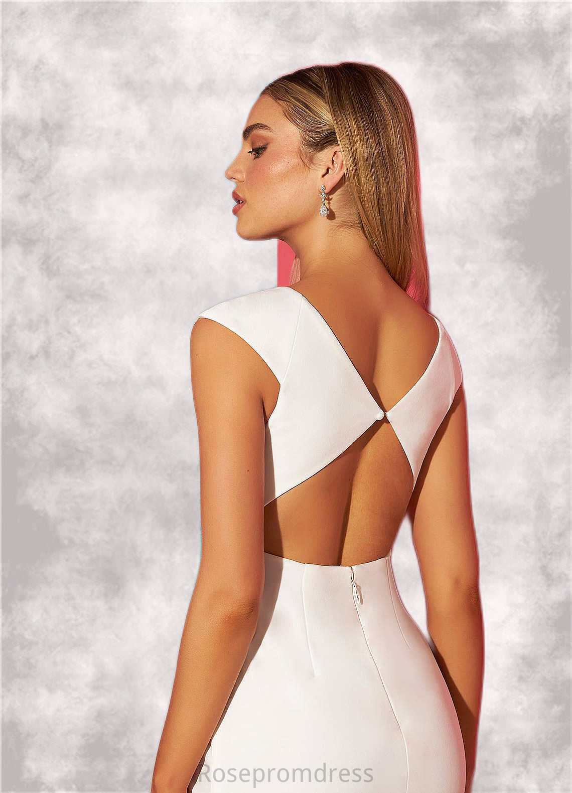 Willa Mermaid Stretch Crepe Sweep Train Dress SRSP0020101