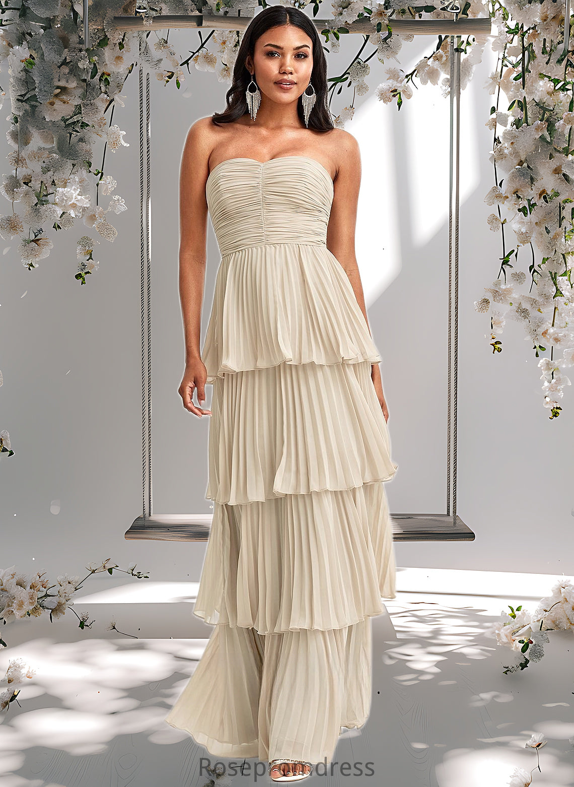 Alexandra A-line Sweetheart Floor-Length Chiffon Bridesmaid Dress DSP0025762