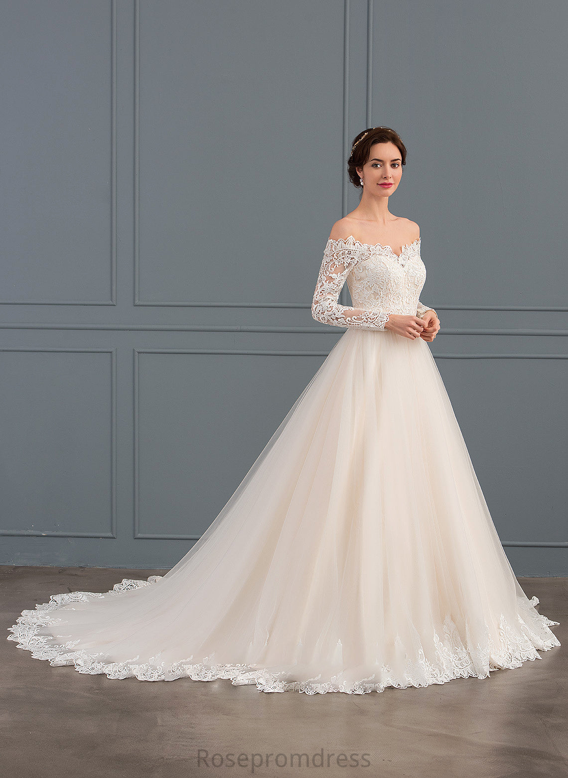 Ball-Gown/Princess Dress Train Lace Wedding Jamiya Wedding Dresses Chapel Tulle