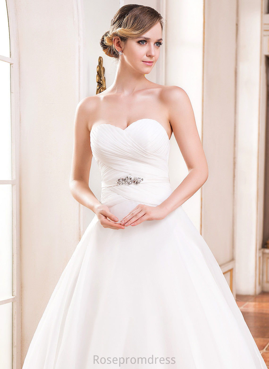 Dress Wedding Sequins Ruffle Organza Abbigail Beading Ball-Gown/Princess Floor-Length Wedding Dresses Sweetheart With