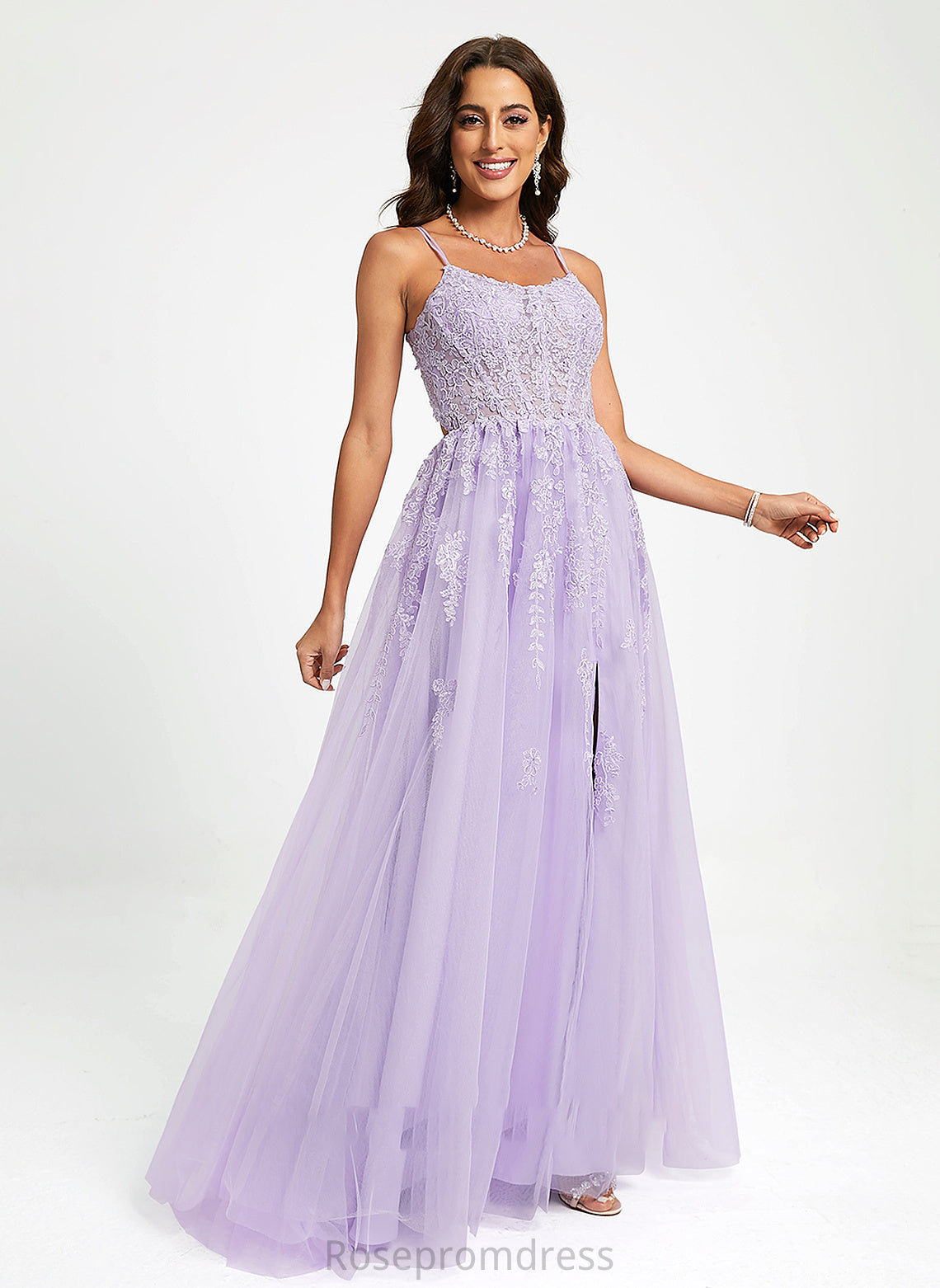 Neck Sweep With Train Ball-Gown/Princess Kamila Sequins Tulle Prom Dresses Lace Scoop
