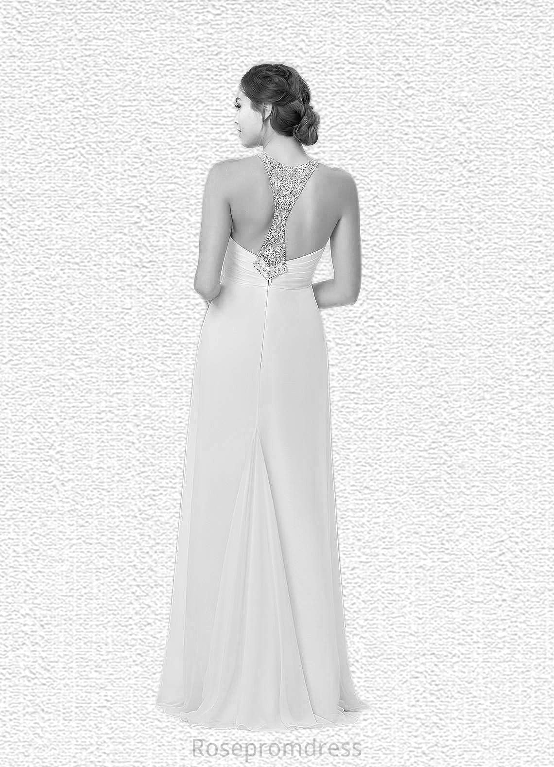 Maleah Sheath Sequins Chiffon Floor-Length Dress SRSP0020062