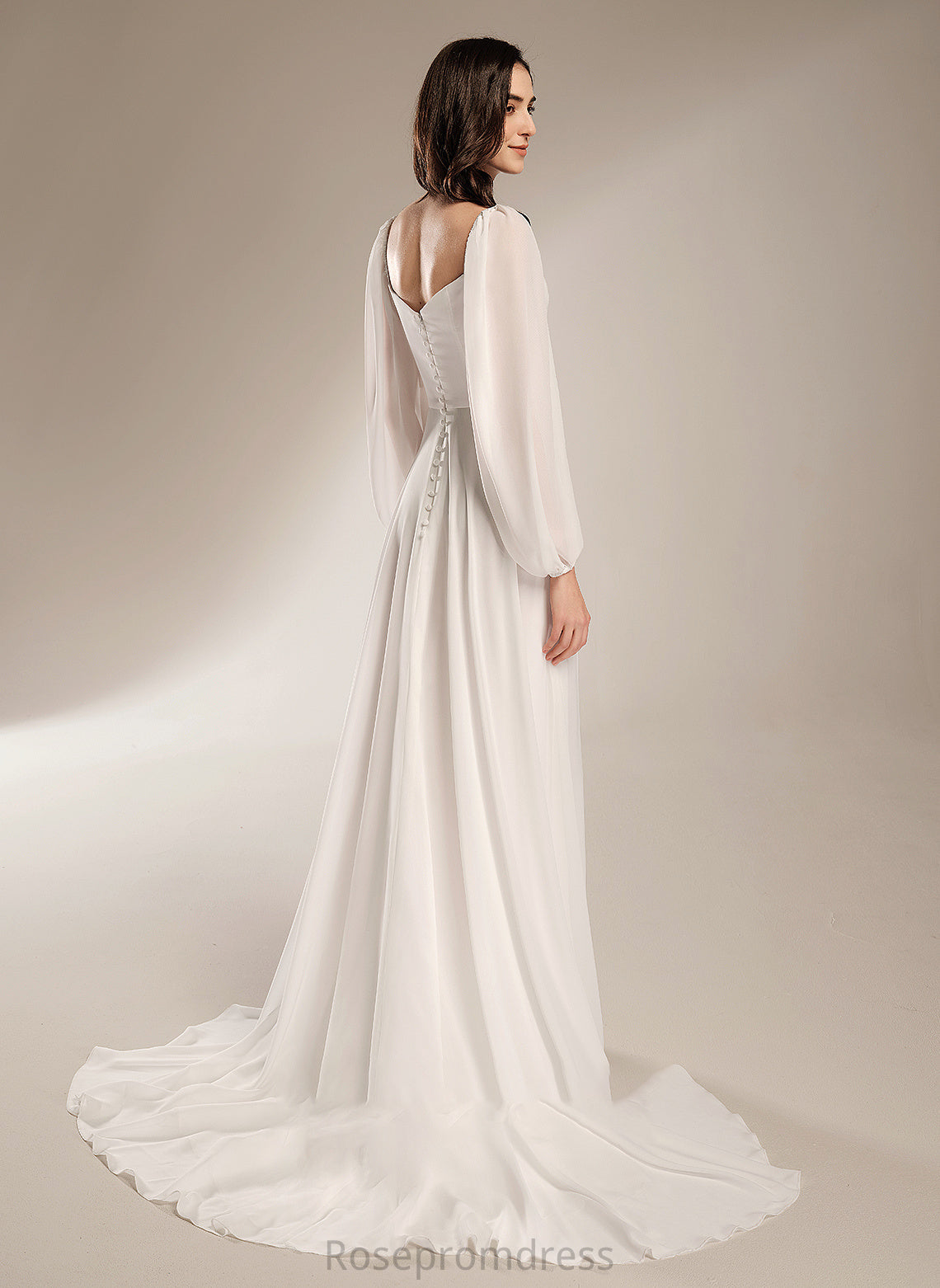 Front Wedding V-neck Chapel With A-Line Split Wedding Dresses Train Dress Amaris