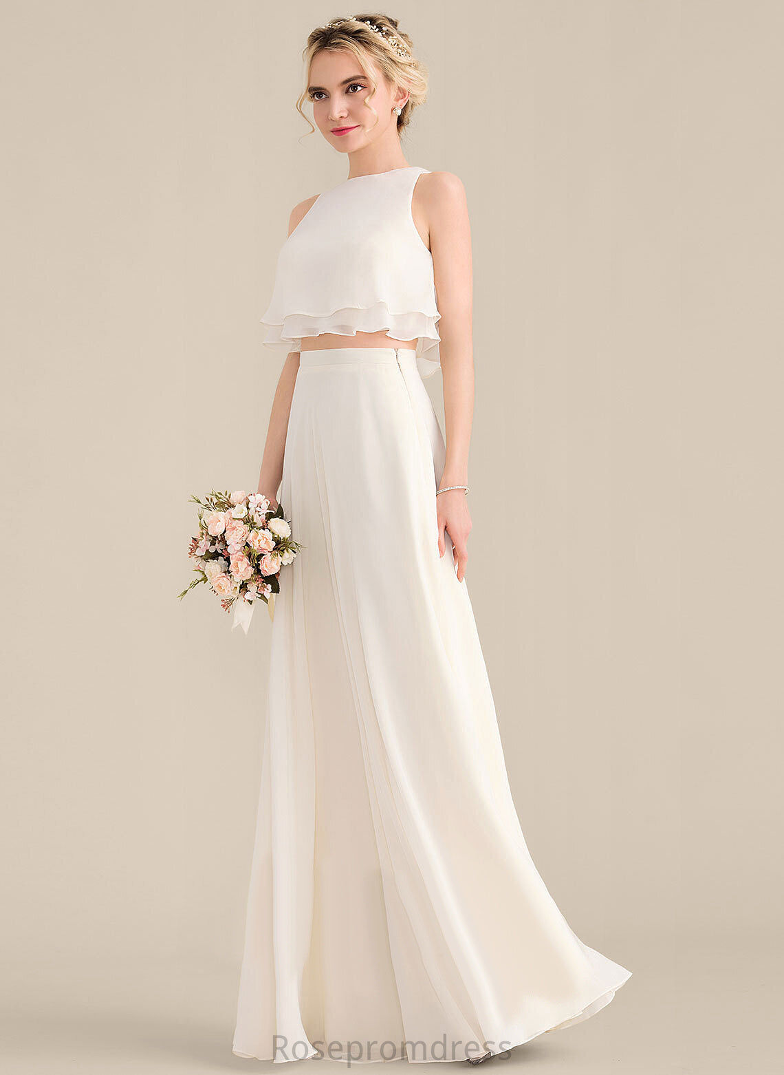 Fabric Straps&Sleeves Floor-Length Neckline A-line Silhouette Length Scoop Edith Floor Length A-Line/Princess Sleeveless Bridesmaid Dresses