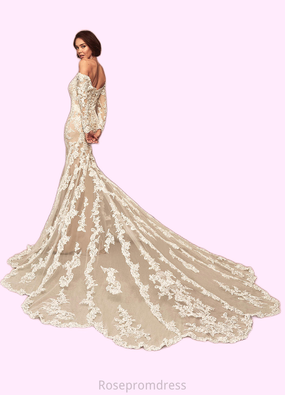 Hazel Mermaid Sequins Tulle Cathedral Train Dress SRSP0020049