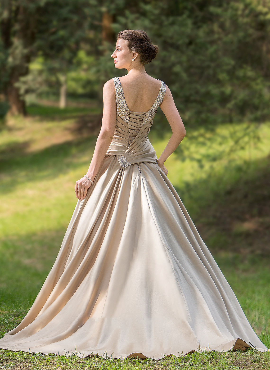 Court Satin Tiana Wedding Cascading Ball-Gown/Princess Sweetheart Dress Ruffle Wedding Dresses Ruffles Train Appliques Beading With Lace