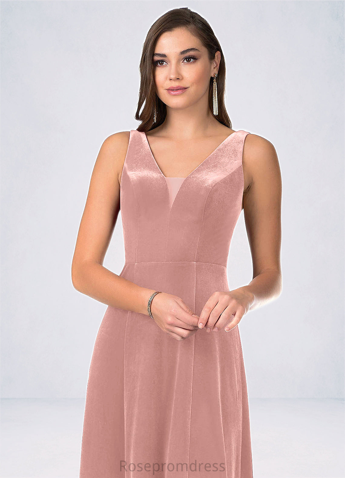 Nova A-Line Velvet Floor-Length Dress SRSP0019788