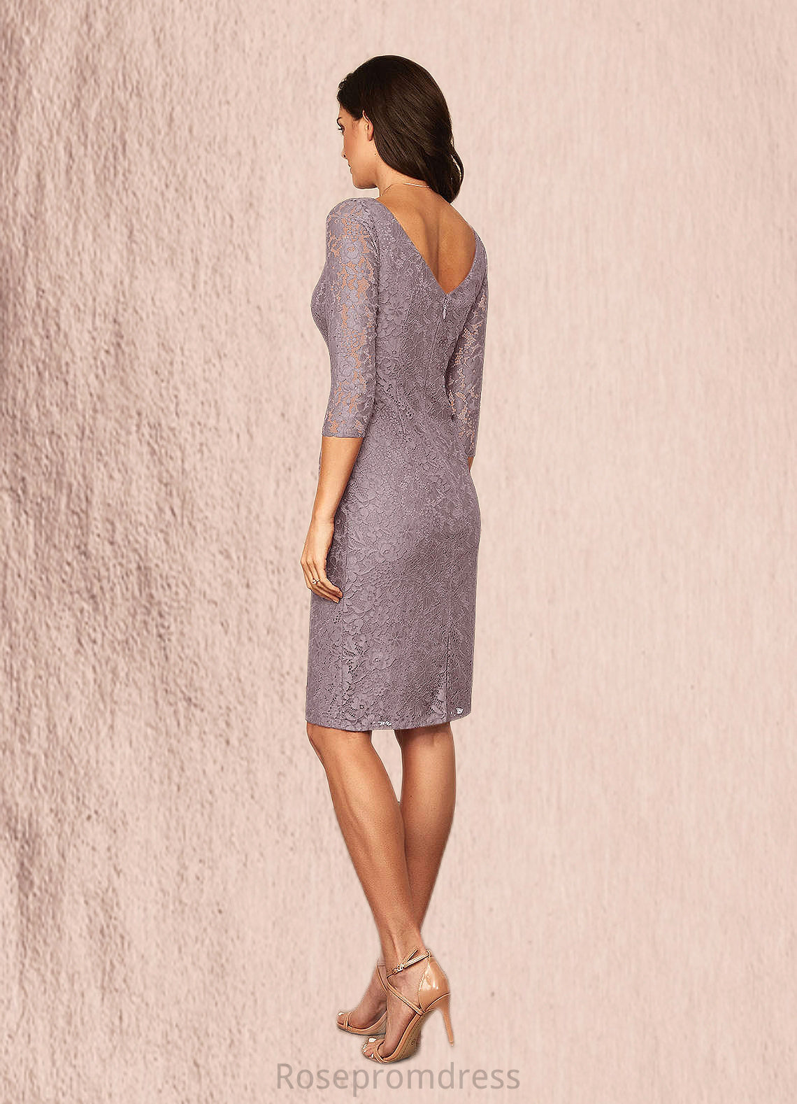 Angela Sheath Lace Knee-Length Dress SRSP0019880