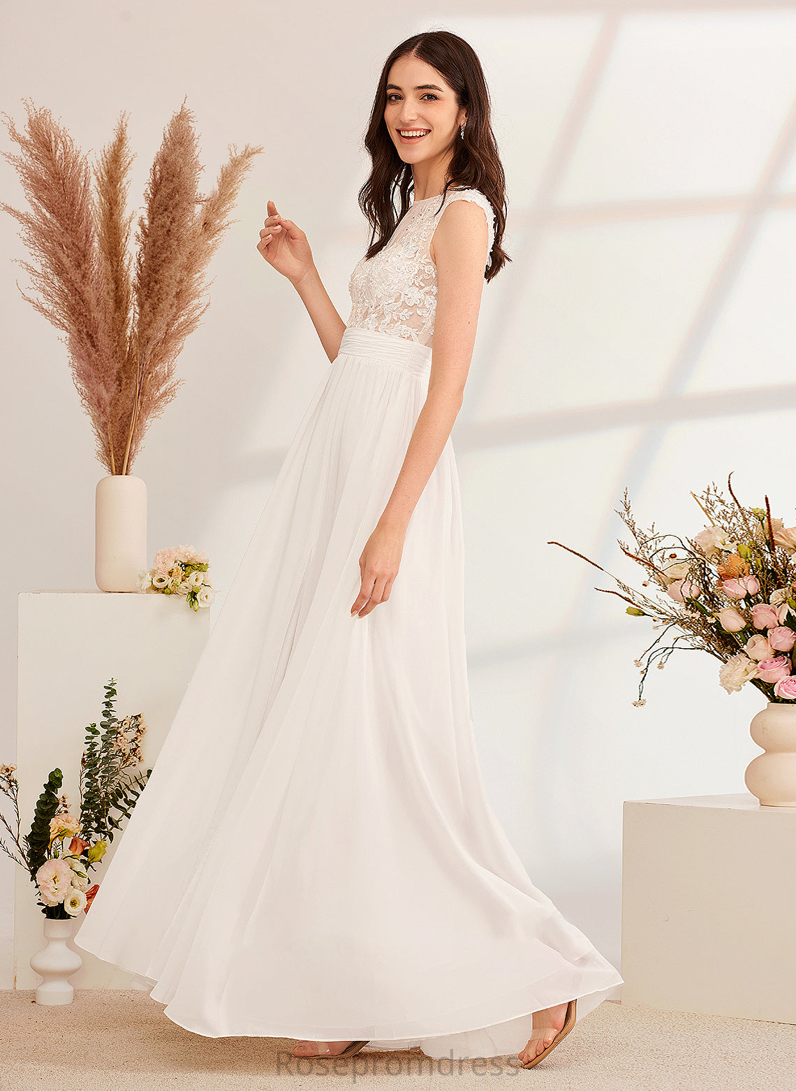 Beading Wedding Split Front A-Line With Tabitha Wedding Dresses Floor-Length Dress Illusion