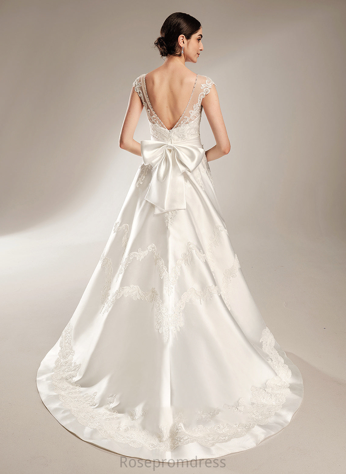 Ball-Gown/Princess With Sequins Dress Chapel Beading Train Anika Wedding Scoop Wedding Dresses Neck