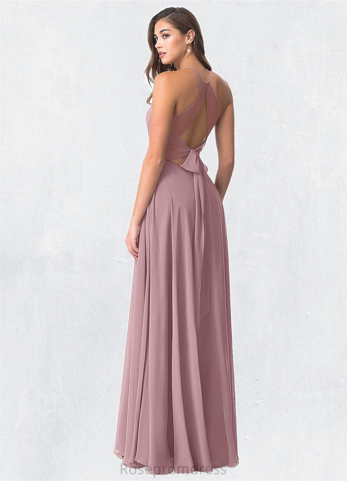 Serenity A-Line Pleated Chiffon Floor-Length Dress SRSP0019598