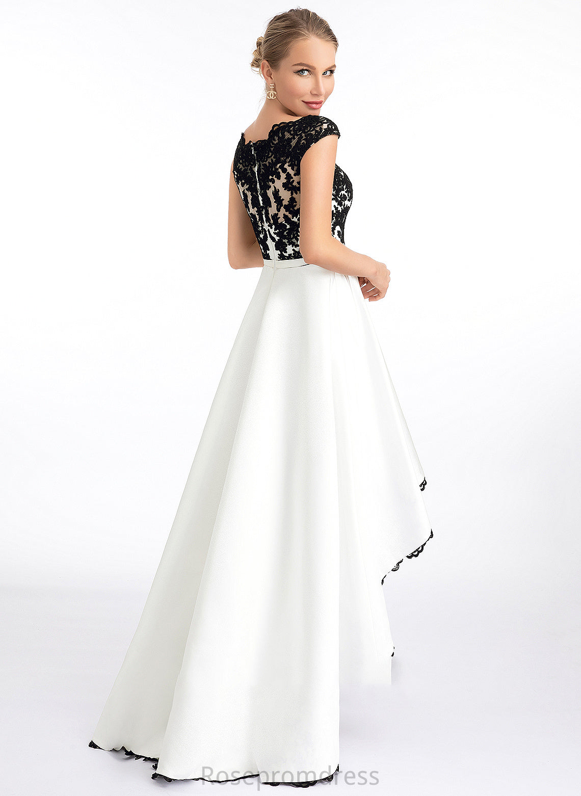 Ball-Gown/Princess Alissa Dress Satin Neck Asymmetrical Wedding Scoop Wedding Dresses