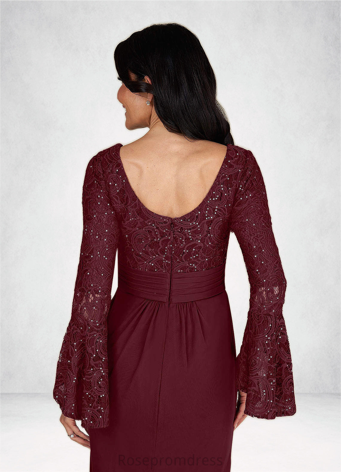 Nita Sheath Sequins Mesh Floor-Length Dress SRSP0019953