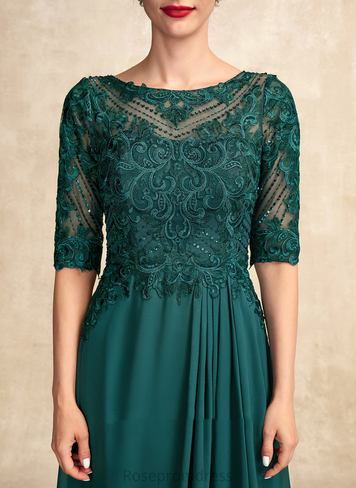Bride Mother Mother of the Bride Dresses Lace A-Line Beading Ruffles Floor-Length Neck With Sequins Scoop Aliana the of Dress Chiffon Cascading