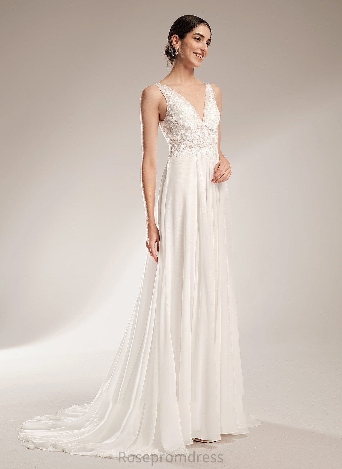 Guadalupe With V-neck Beading Sequins Court Train Dress A-Line Wedding Dresses Wedding