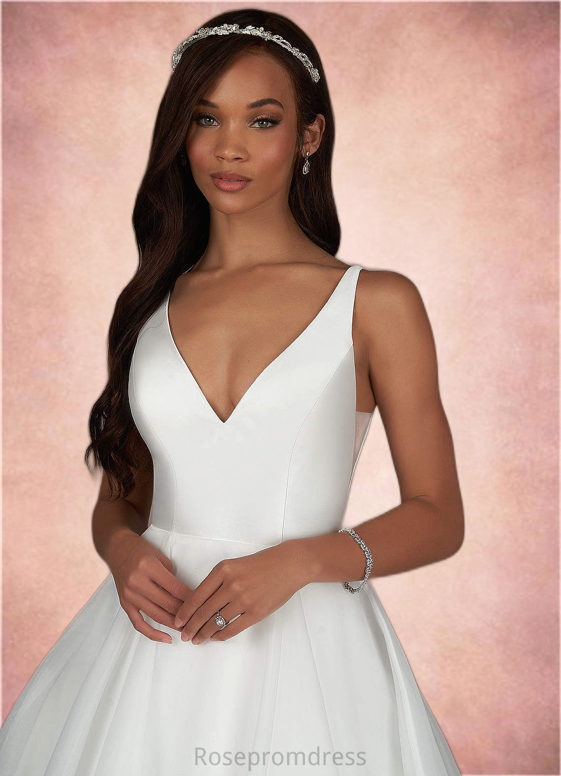 Megan A-Line Organza Chapel Train Dress SRSP0020069
