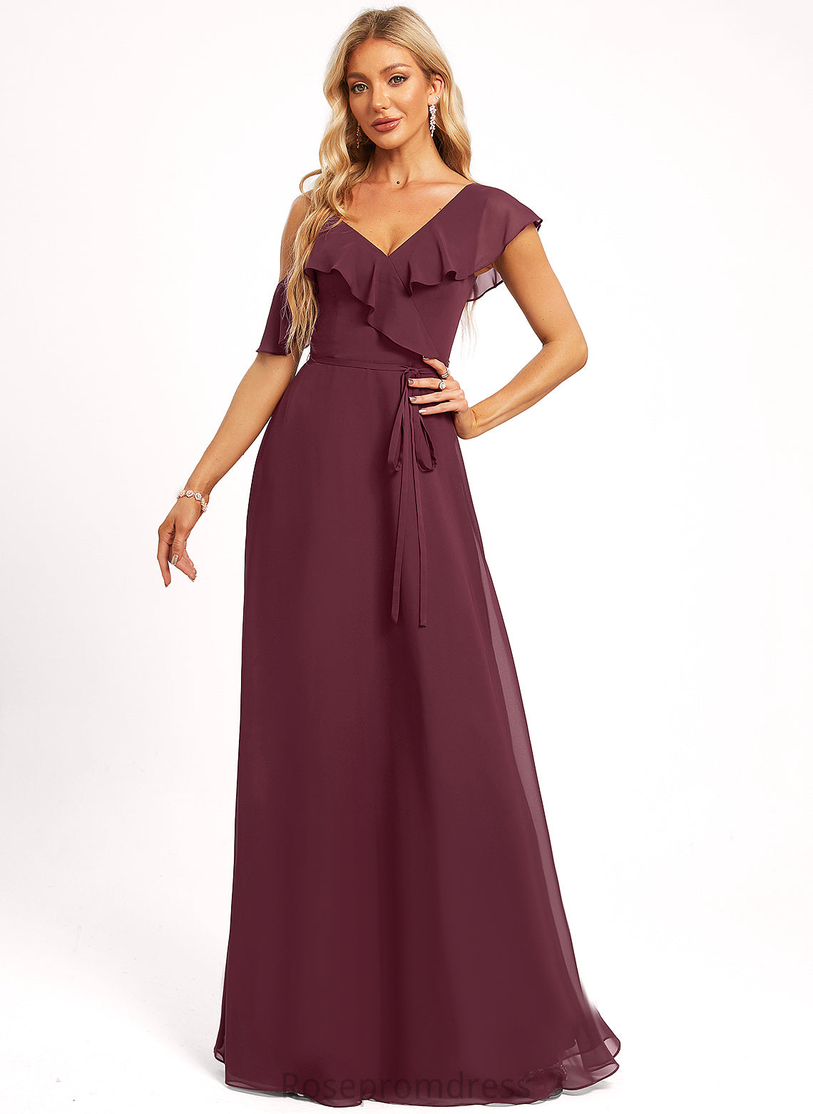Silhouette Length Floor-Length Straps&Sleeves Neckline Asymmetrical V-Neck Fabric A-line Mallory Scoop A-Line/Princess Bridesmaid Dresses