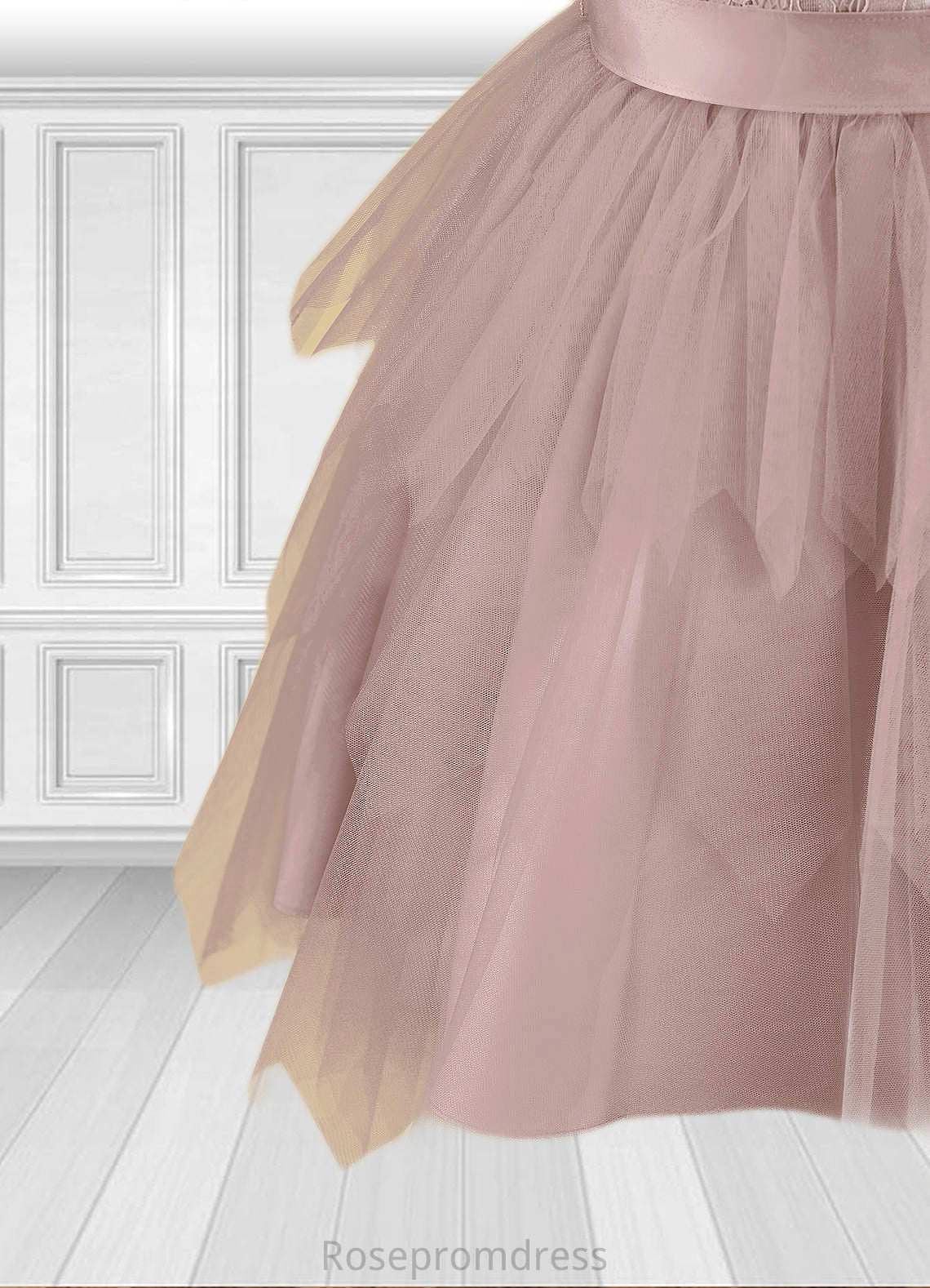 Ruby A-Line Lace Tulle Knee-Length Dress SRSP0020240
