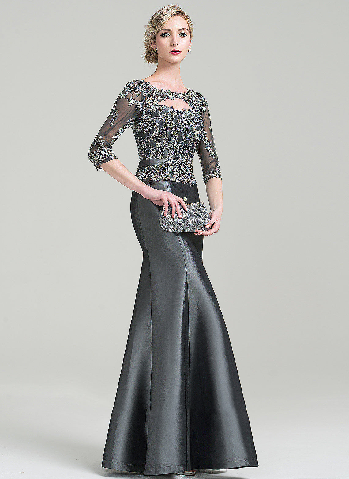 of Trumpet/Mermaid the Appliques Floor-Length Mother of the Bride Dresses Bride Scoop Abigayle Beading With Lace Dress Sequins Mother Taffeta Neck