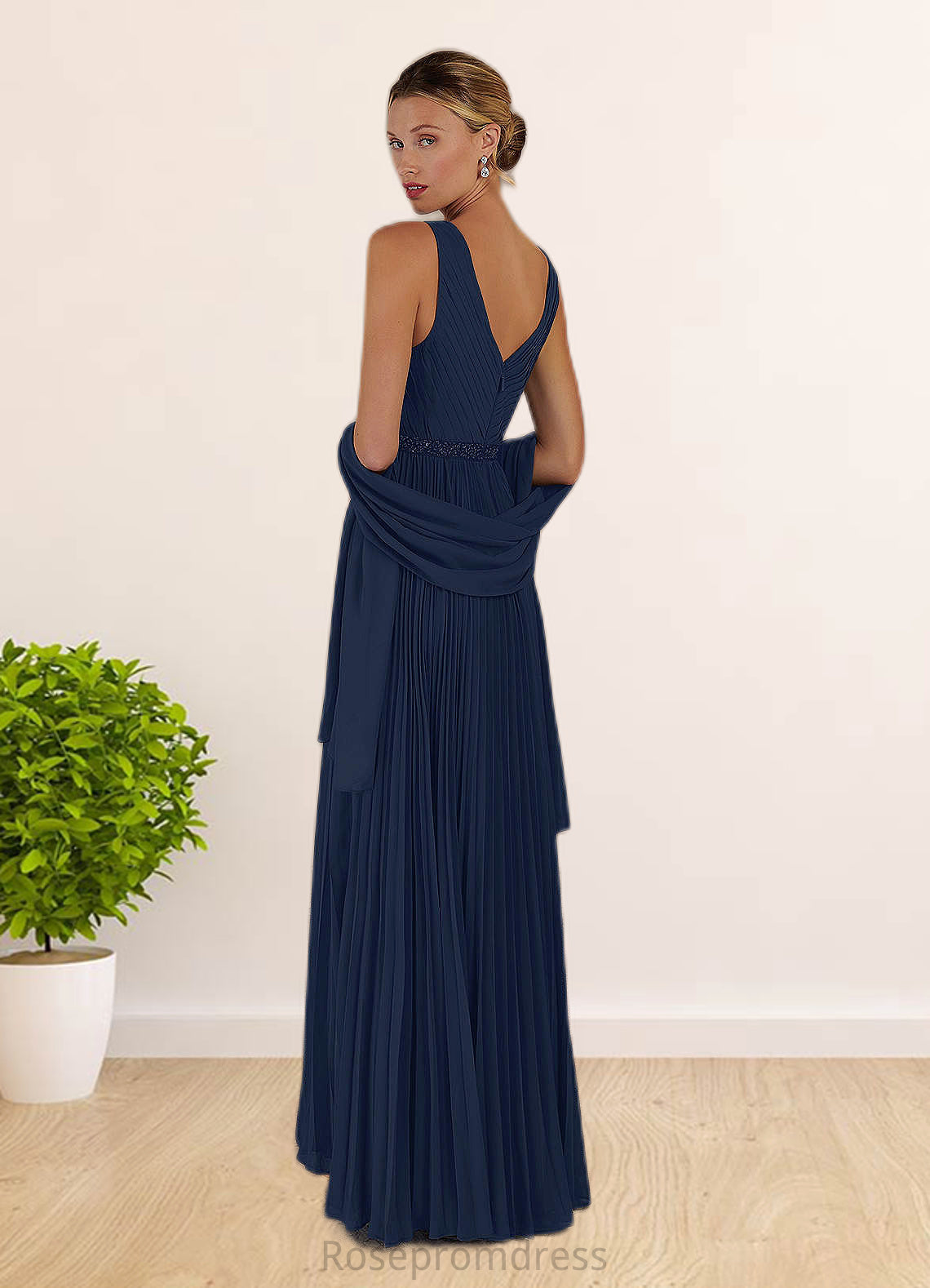 Dakota A-Line Sequins Chiffon Floor-Length Dress SRSP0019886