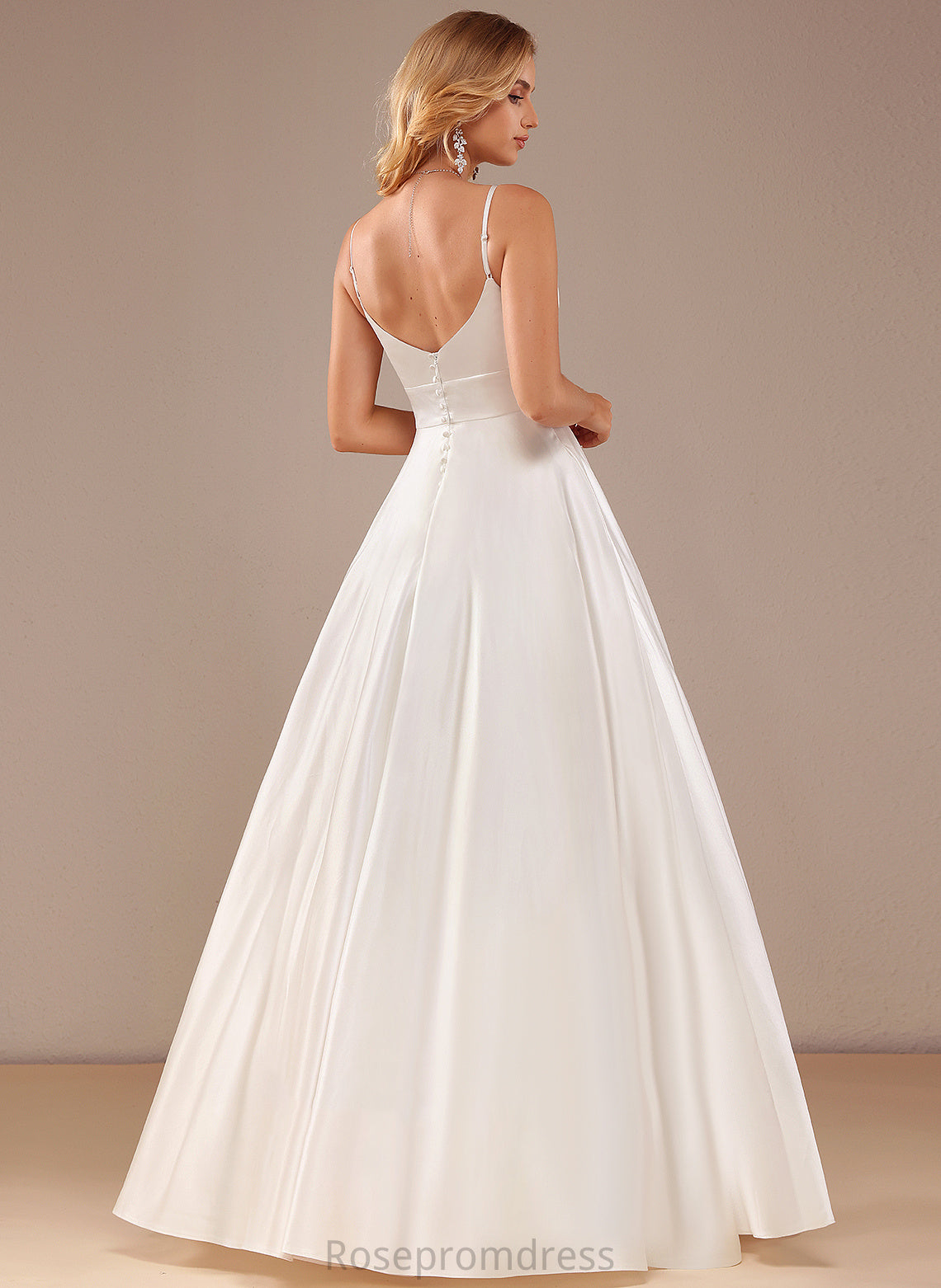 Iyana V-neck Floor-Length Dress Wedding Wedding Dresses Ball-Gown/Princess Satin