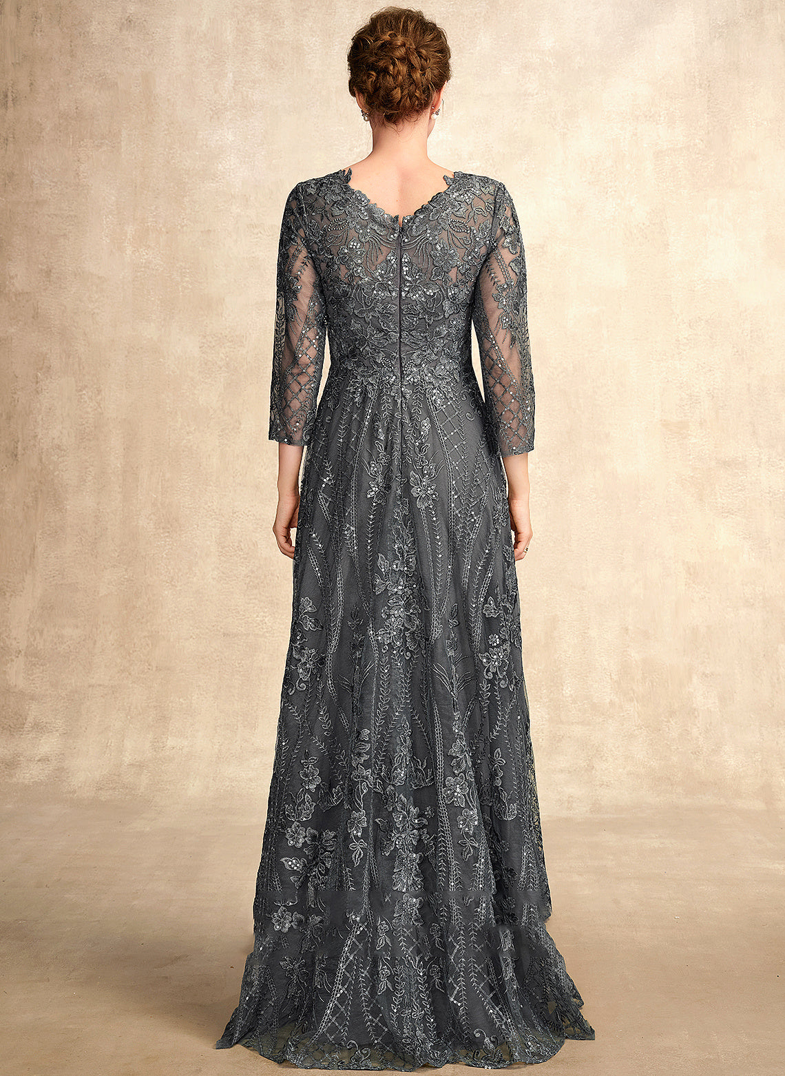 Mother of the Bride Dresses Lace Bride the Scoop of Neck Dress With Floor-Length Avah Sequins A-Line Mother
