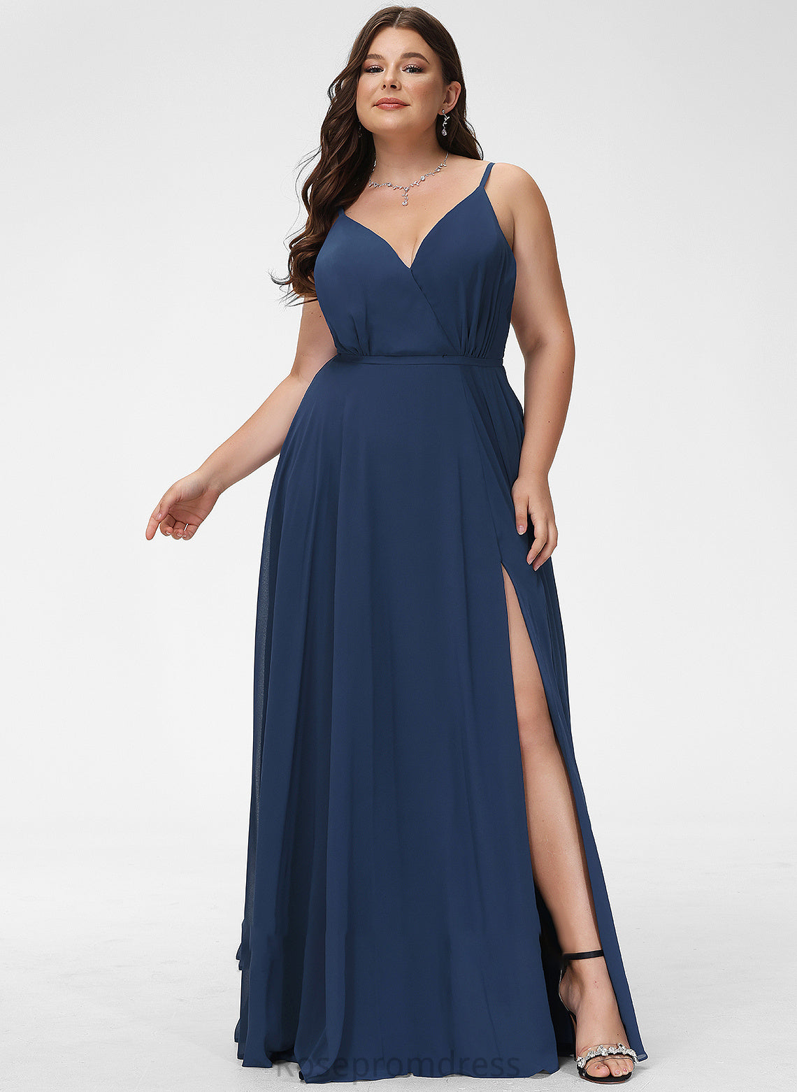 Prom Dresses V-neck Chelsea Split Front With A-Line Floor-Length