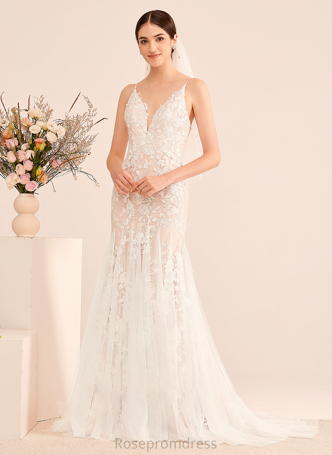 Shea Dress Court Trumpet/Mermaid Train With Wedding Dresses Lace Wedding V-neck