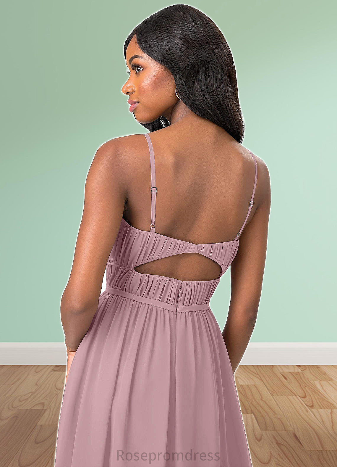 Emily A-Line Pleated Chiffon Floor-Length Dress SRSP0019644