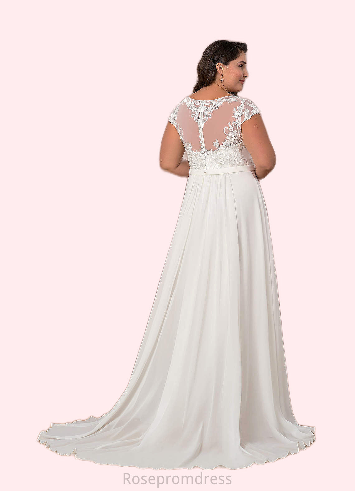 Litzy A-Line Sequins Chiffon Chapel Train Dress SRSP0020044