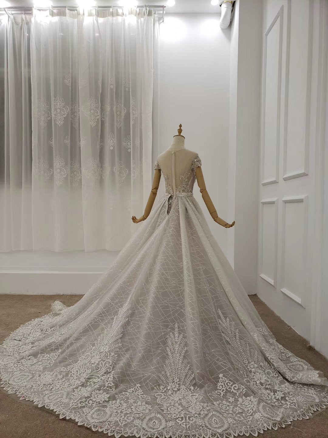 Princess Ball Gown Round Neck Beads Appliques Quinceanera Dresses, Formal SRS20483