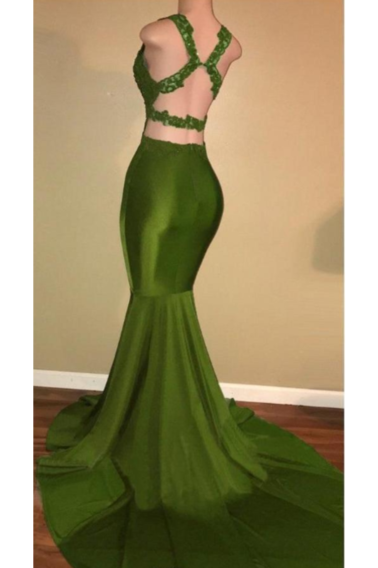 Prom Dresses Mermaid Beaded Bodice Satin V Neck Court SRSPFK5F9NZ