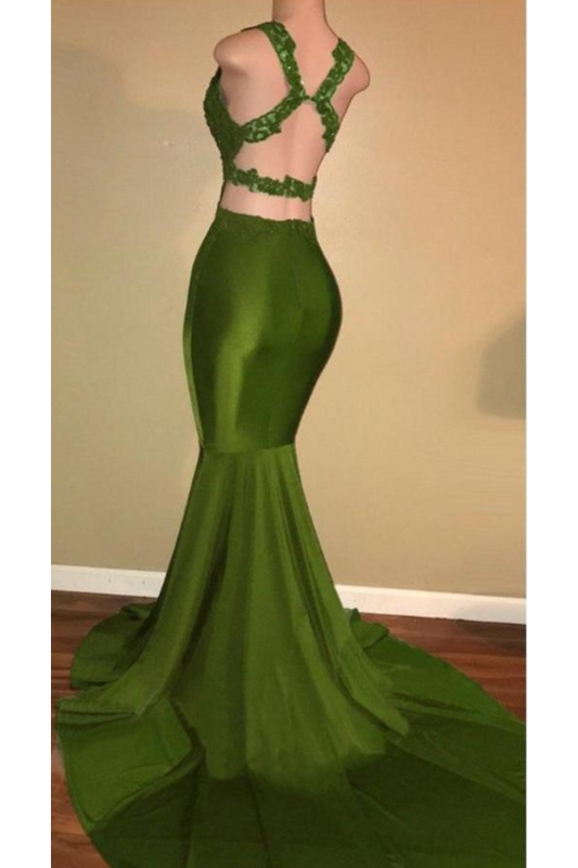 Prom Dresses Mermaid Beaded Bodice Satin V Neck Court SRSPFK5F9NZ